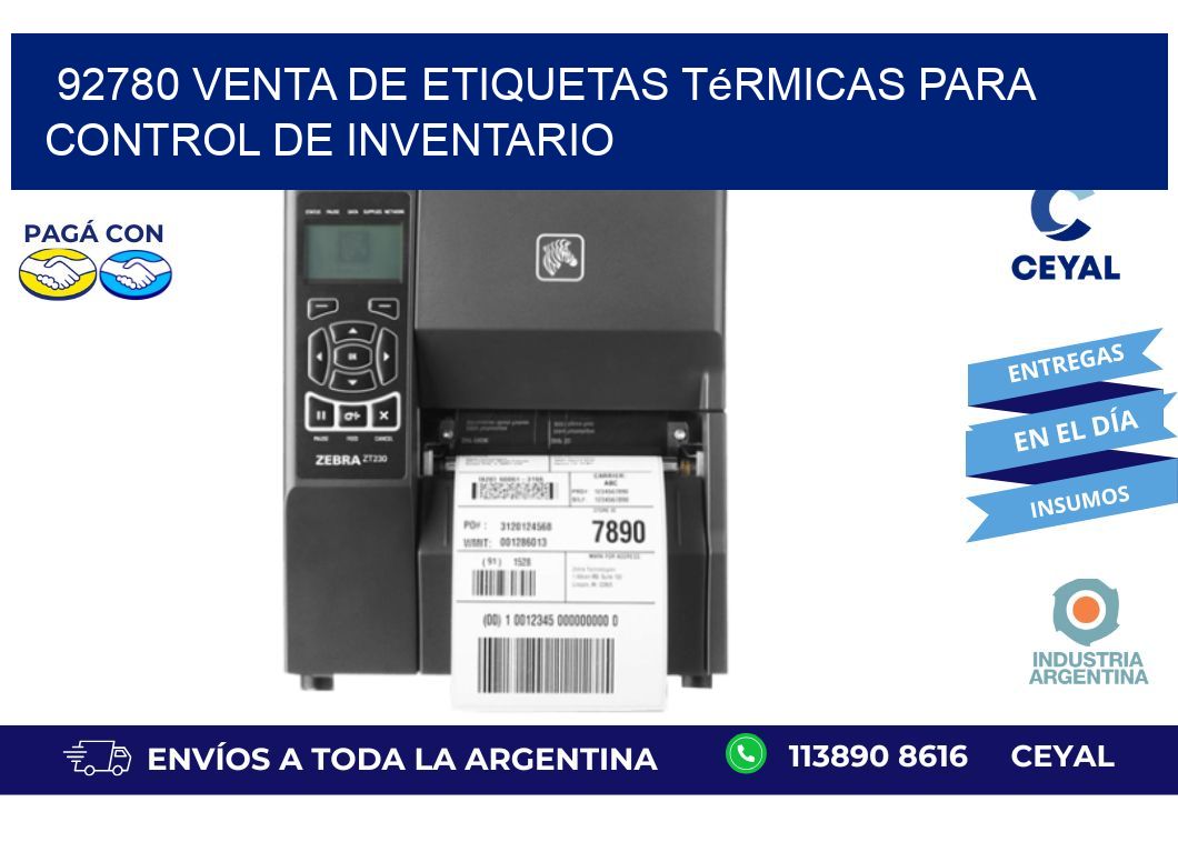 92780 venta de etiquetas térmicas para control de inventario