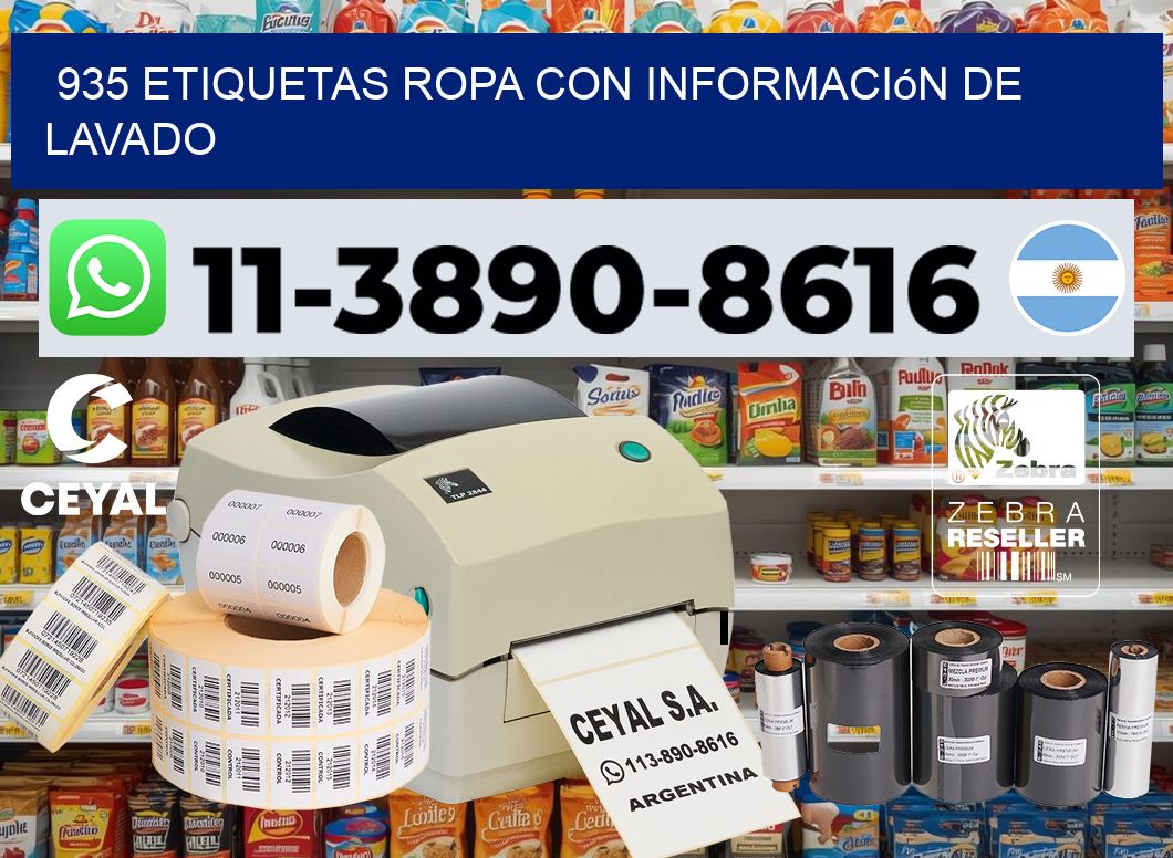 935 Etiquetas ropa con información de lavado