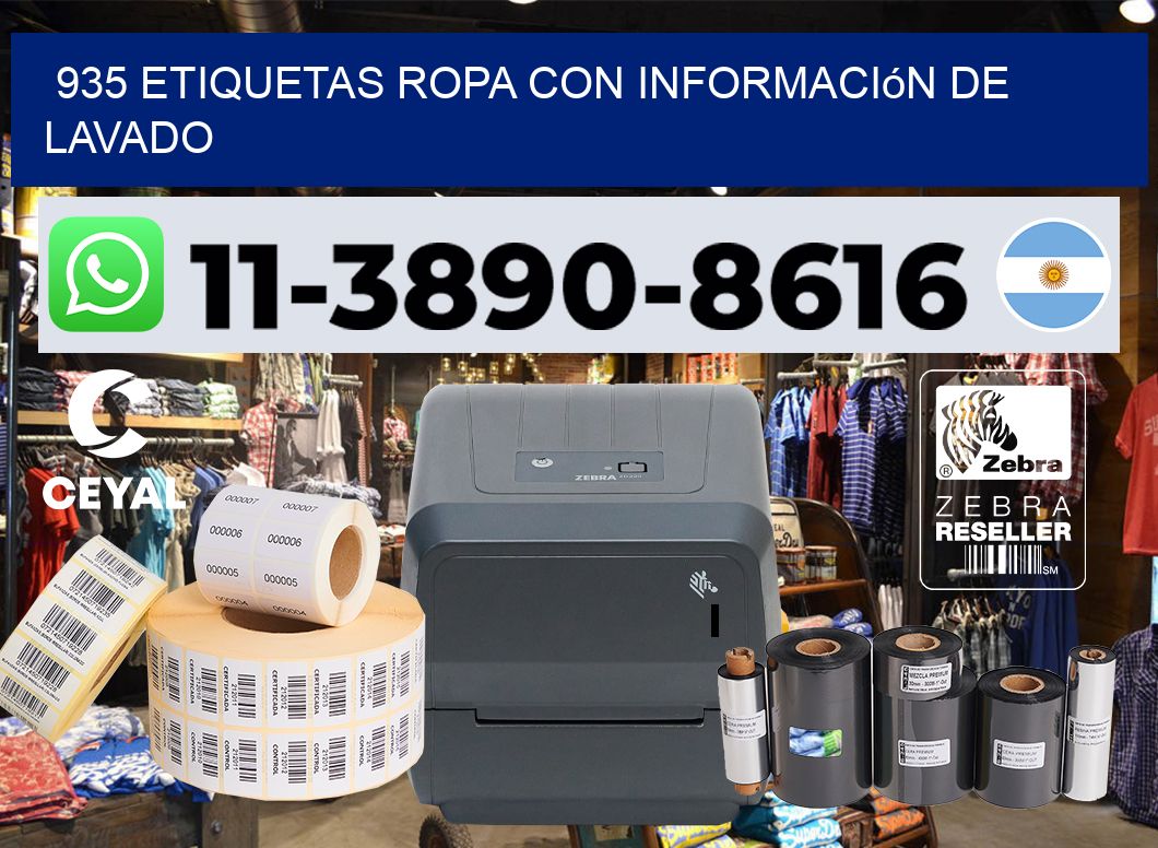 935 Etiquetas ropa con información de lavado