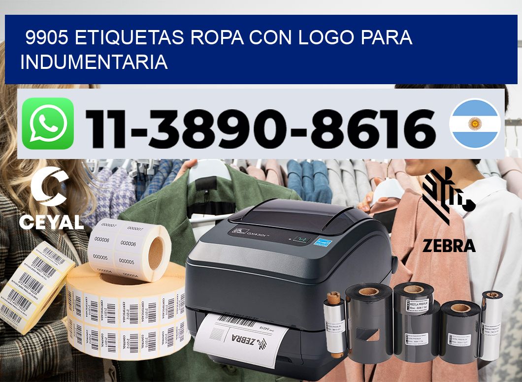 9905 Etiquetas ropa con logo para indumentaria