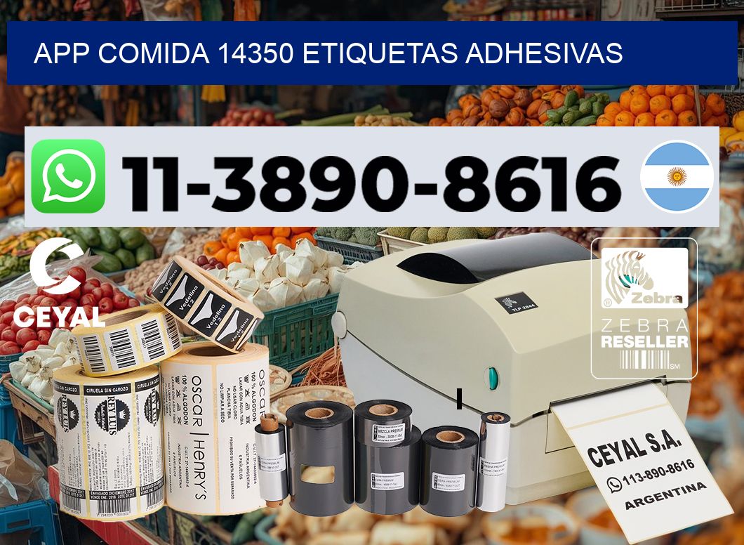 App comida 14350 etiquetas adhesivas
