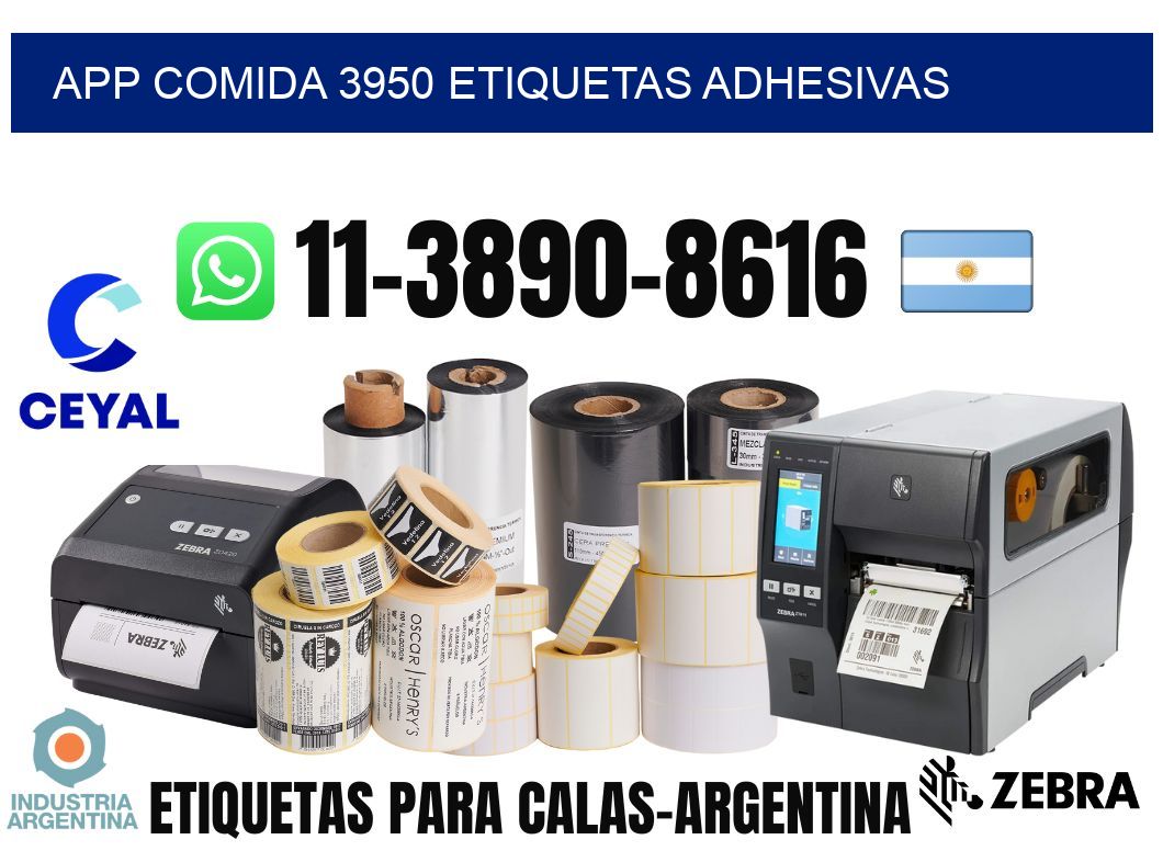 App comida 3950 etiquetas adhesivas