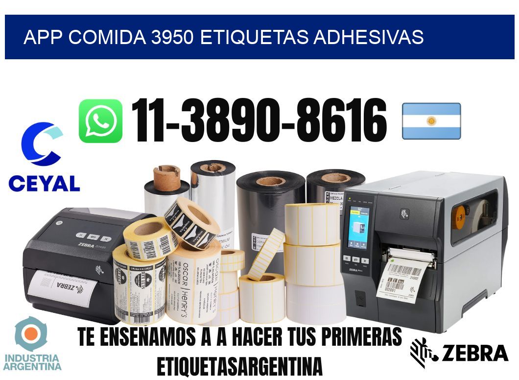 App comida 3950 etiquetas adhesivas