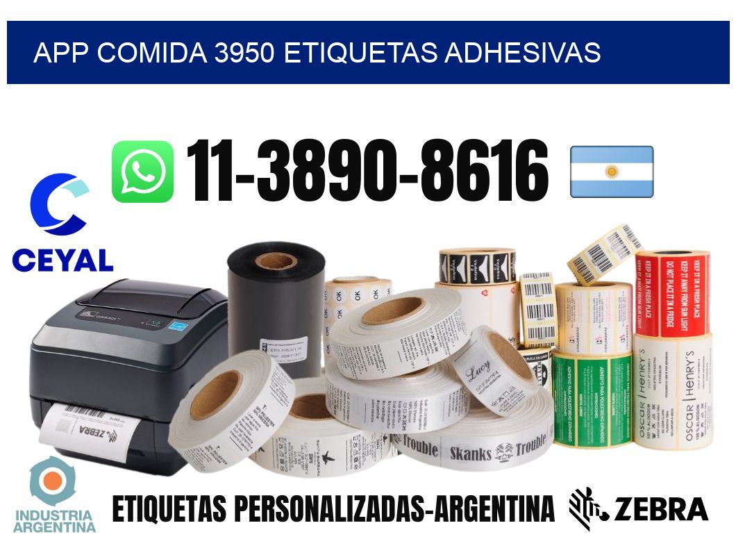 App comida 3950 etiquetas adhesivas