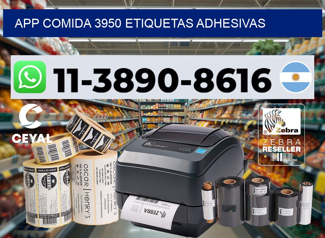 App comida 3950 etiquetas adhesivas