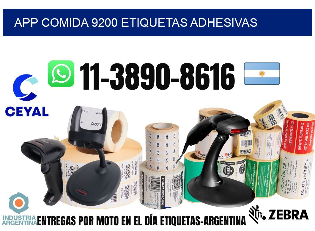 App comida 9200 etiquetas adhesivas