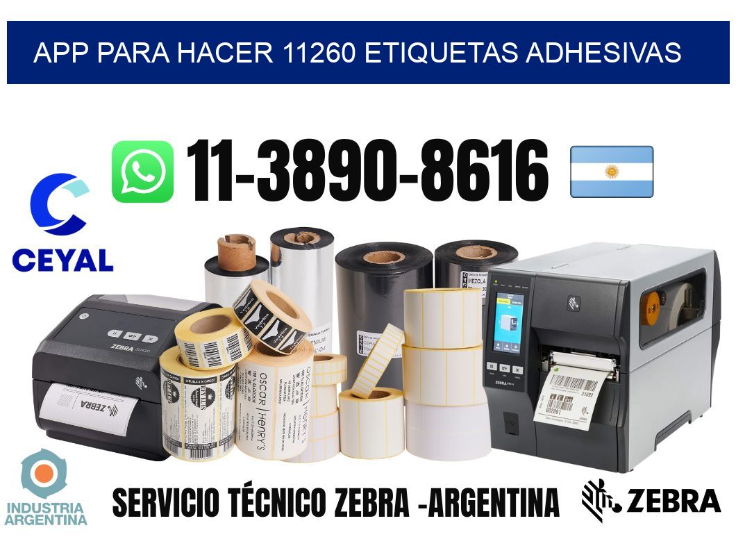 App para hacer 11260 etiquetas adhesivas