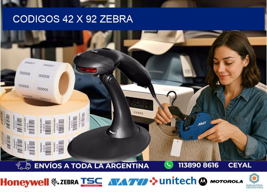 codigos 42 x 92 zebra