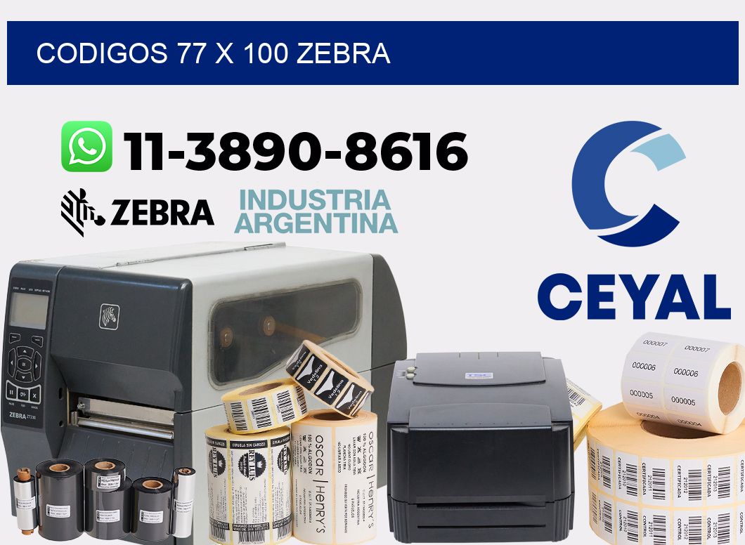 codigos 77 x 100 zebra