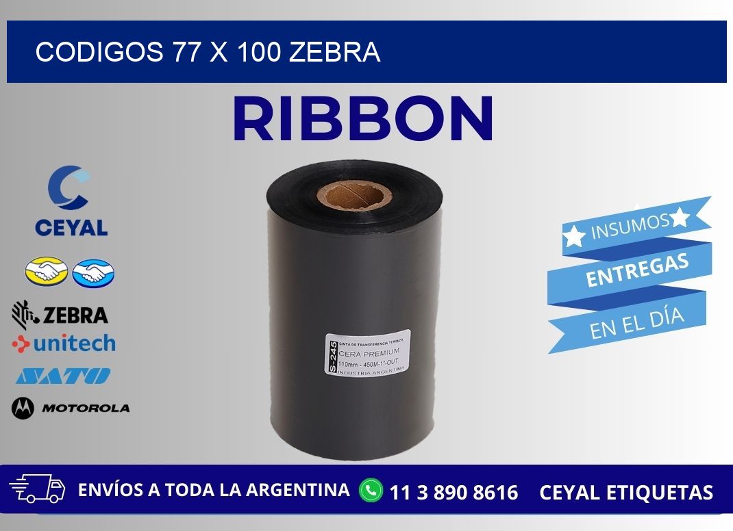codigos 77 x 100 zebra
