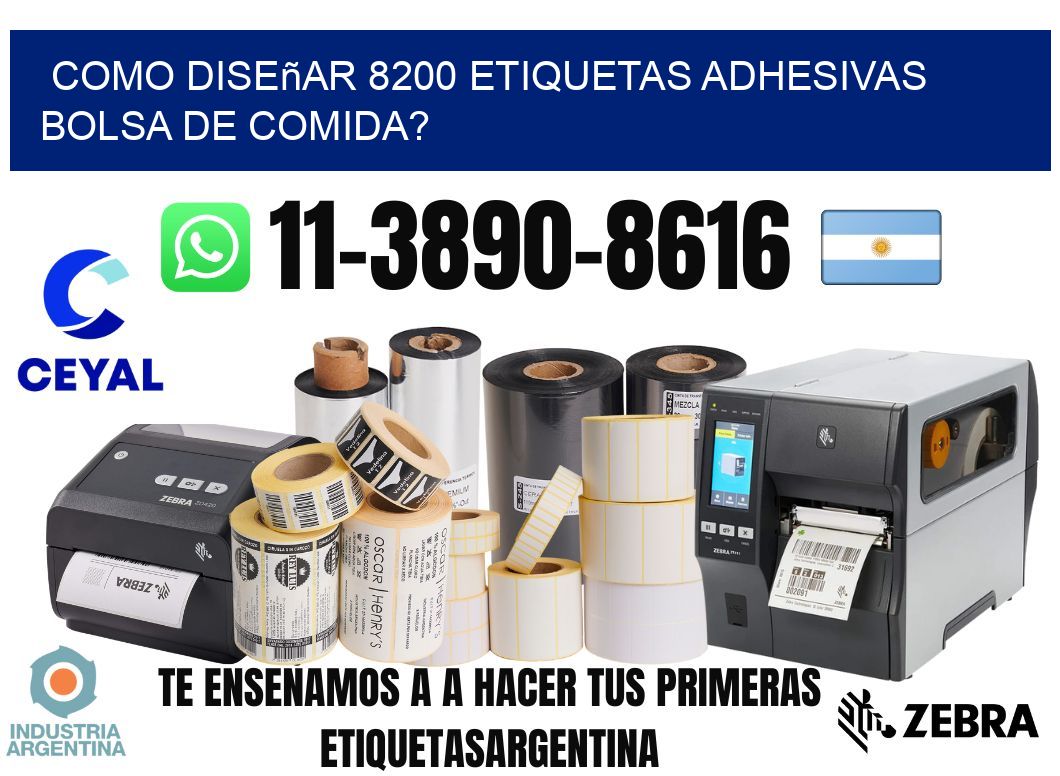 como diseñar 8200 etiquetas adhesivas bolsa de comida?