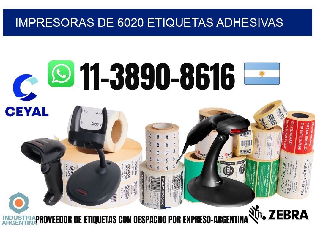 impresoras de 6020 etiquetas adhesivas