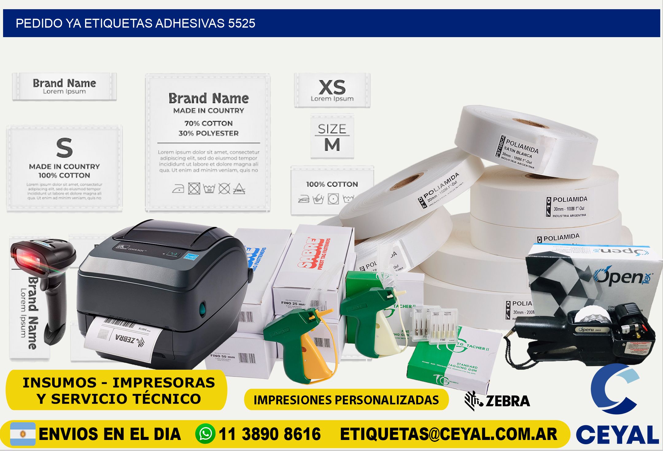 pedido ya etiquetas adhesivas 5525