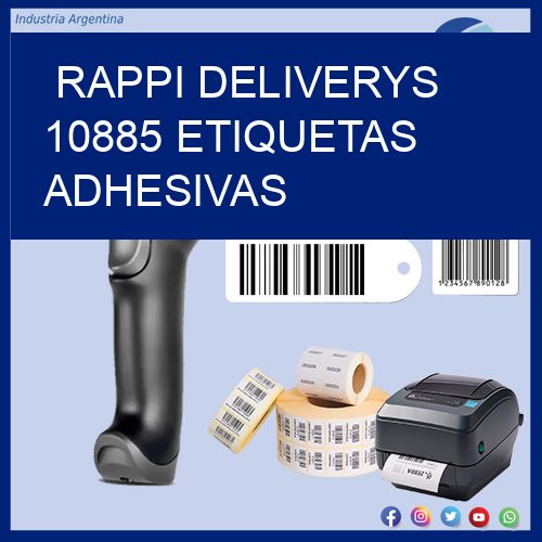 rappi deliverys 10885 etiquetas adhesivas