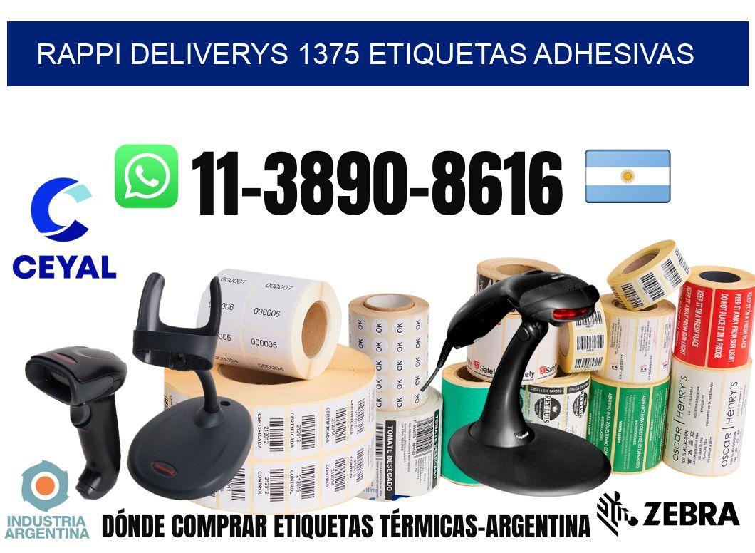 rappi deliverys 1375 etiquetas adhesivas
