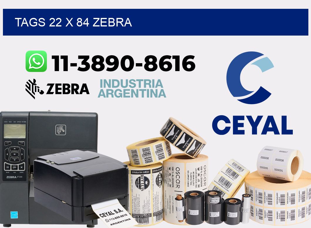tags 22 x 84 zebra