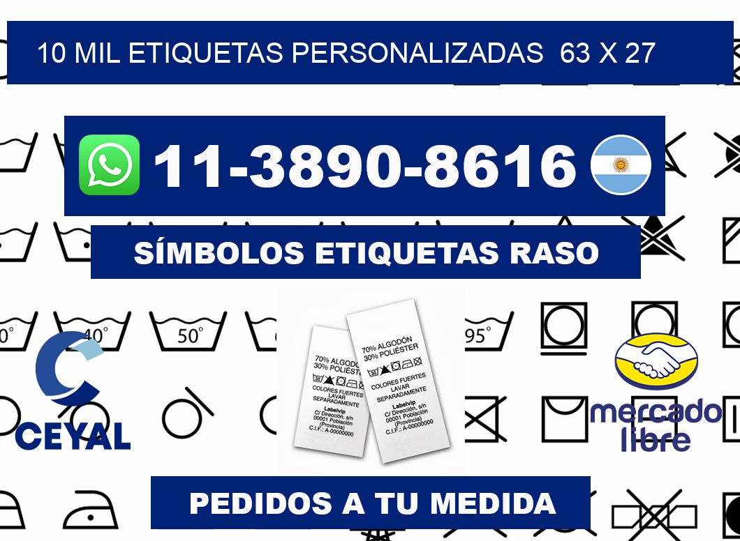 10 mil etiquetas personalizadas  63 x 27