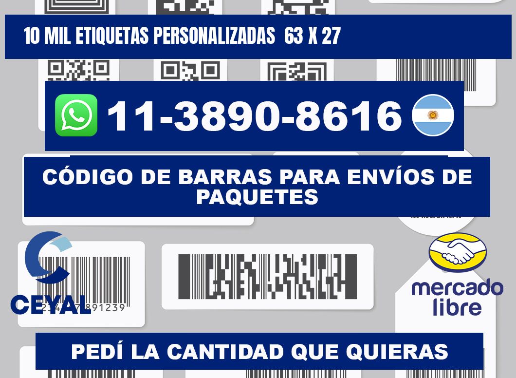 10 mil etiquetas personalizadas  63 x 27