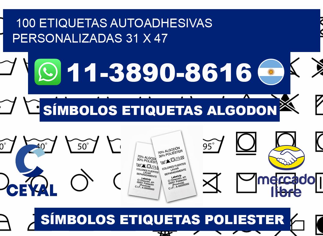 100 Etiquetas autoadhesivas personalizadas 31 x 47