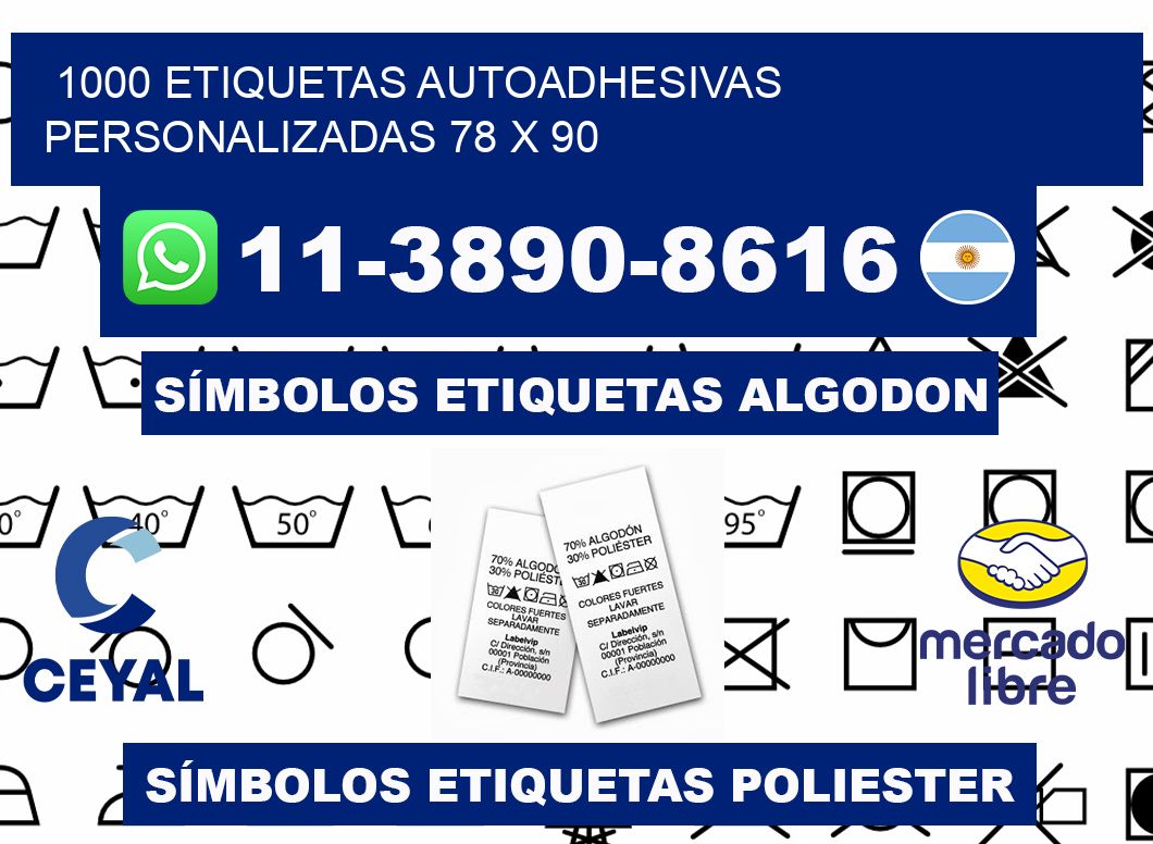 1000 Etiquetas autoadhesivas personalizadas 78 x 90