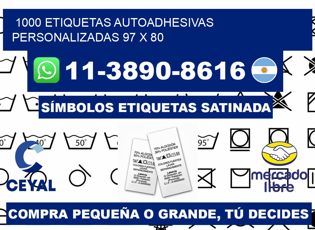 1000 Etiquetas autoadhesivas personalizadas 97 x 80