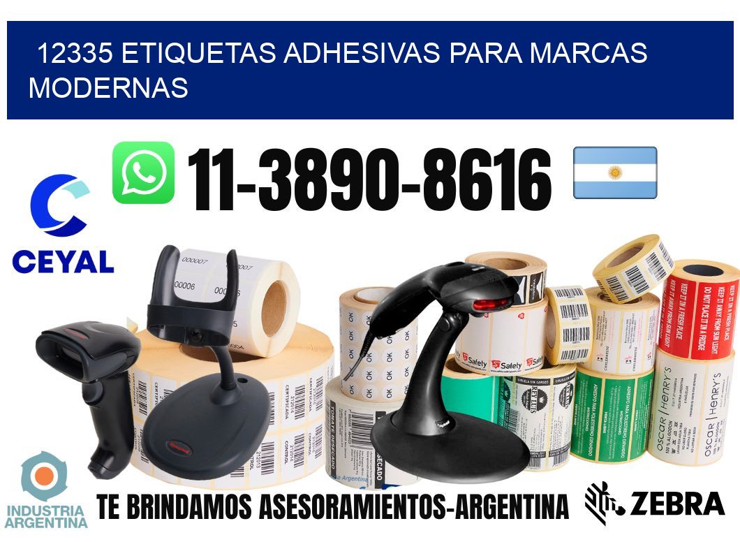 12335 Etiquetas adhesivas para marcas modernas