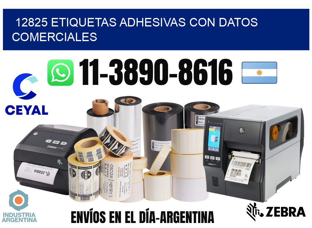 12825 Etiquetas adhesivas con datos comerciales