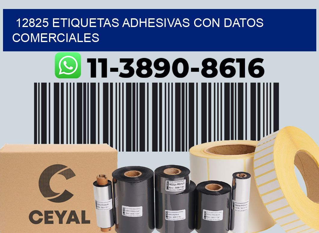 12825 Etiquetas adhesivas con datos comerciales