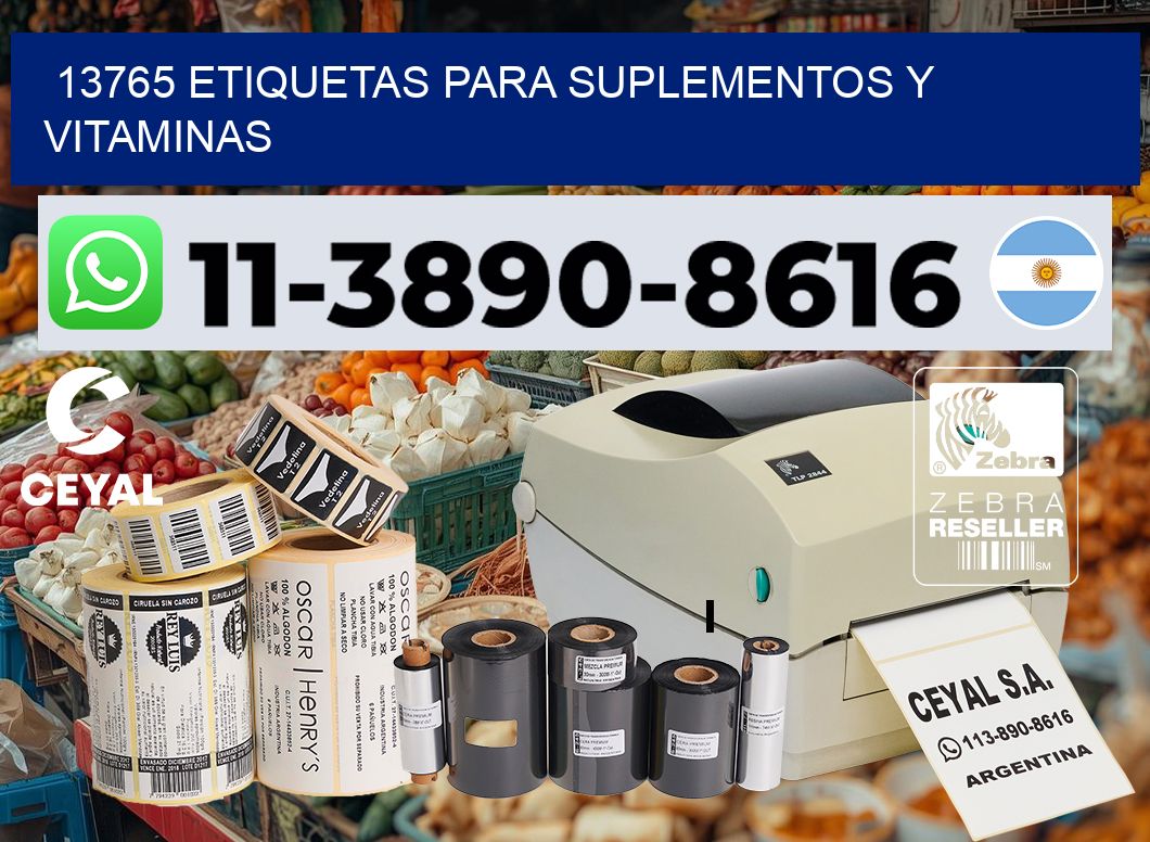 13765 Etiquetas para suplementos y vitaminas