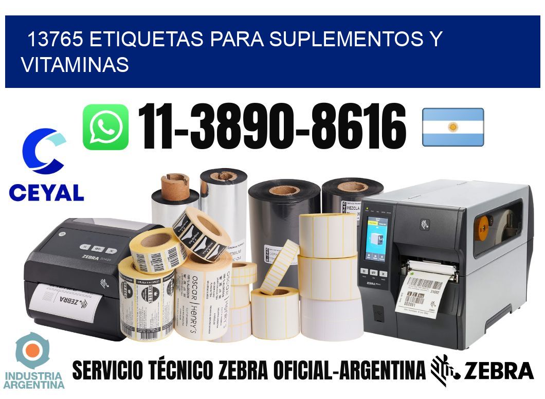 13765 Etiquetas para suplementos y vitaminas
