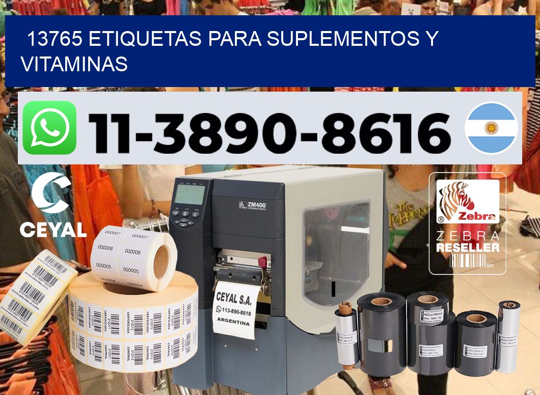 13765 Etiquetas para suplementos y vitaminas