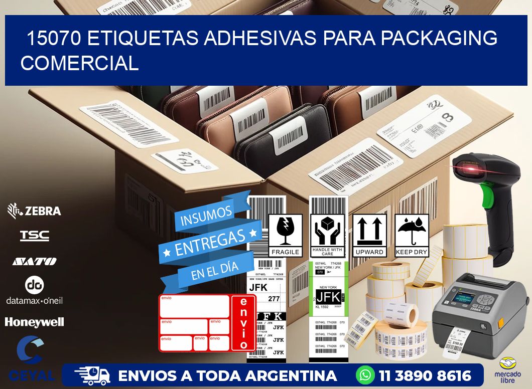 15070 Etiquetas adhesivas para packaging comercial