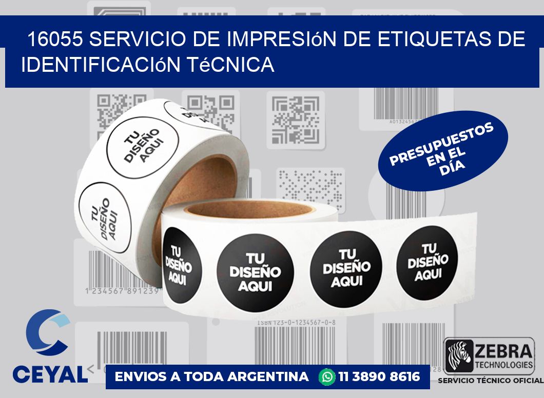 16055 Servicio de impresión de etiquetas de identificación técnica