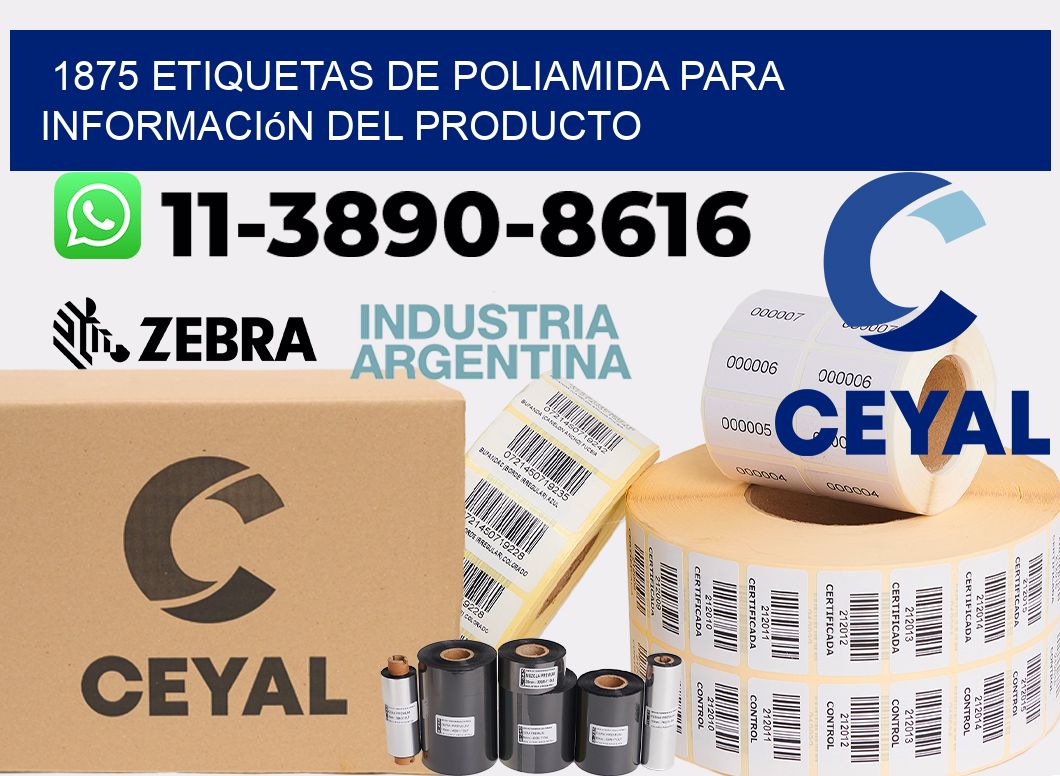 1875 Etiquetas de poliamida para información del producto