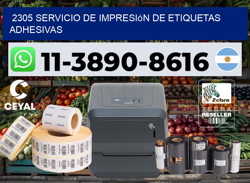 2305 Servicio de impresión de etiquetas adhesivas