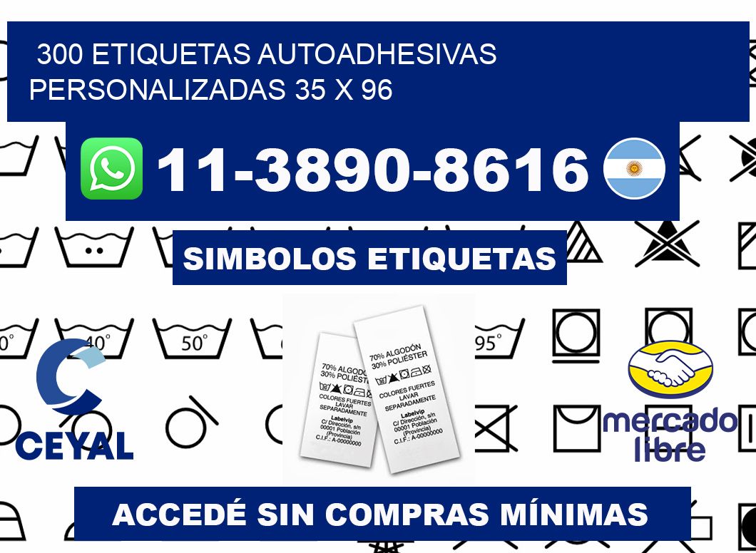 300 Etiquetas autoadhesivas personalizadas 35 x 96