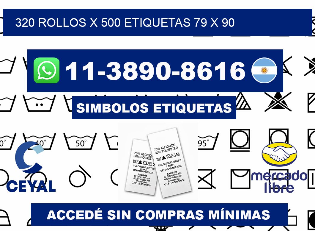 320 rollos x 500 etiquetas 79 x 90