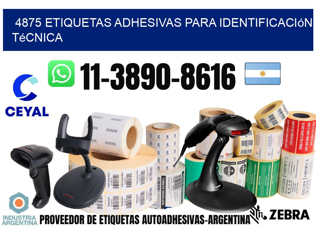 4875 Etiquetas adhesivas para identificación técnica