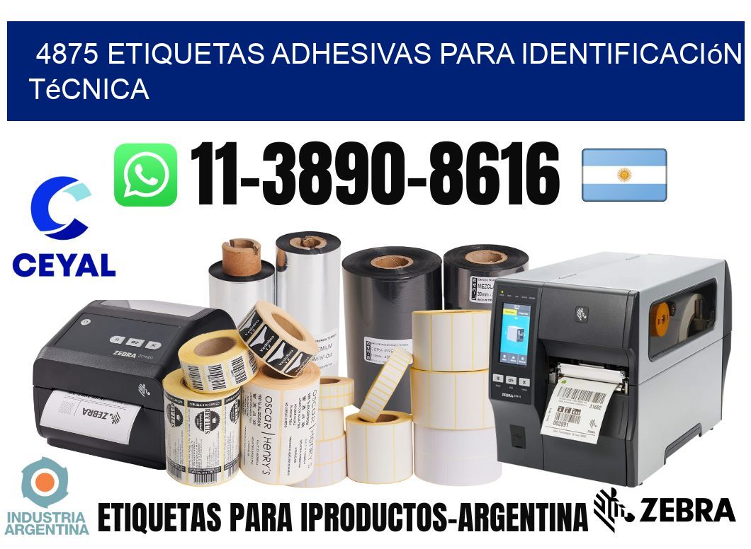 4875 Etiquetas adhesivas para identificación técnica