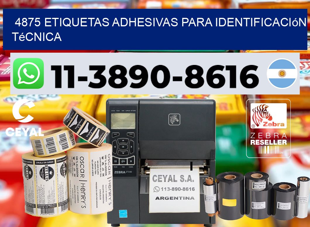 4875 Etiquetas adhesivas para identificación técnica