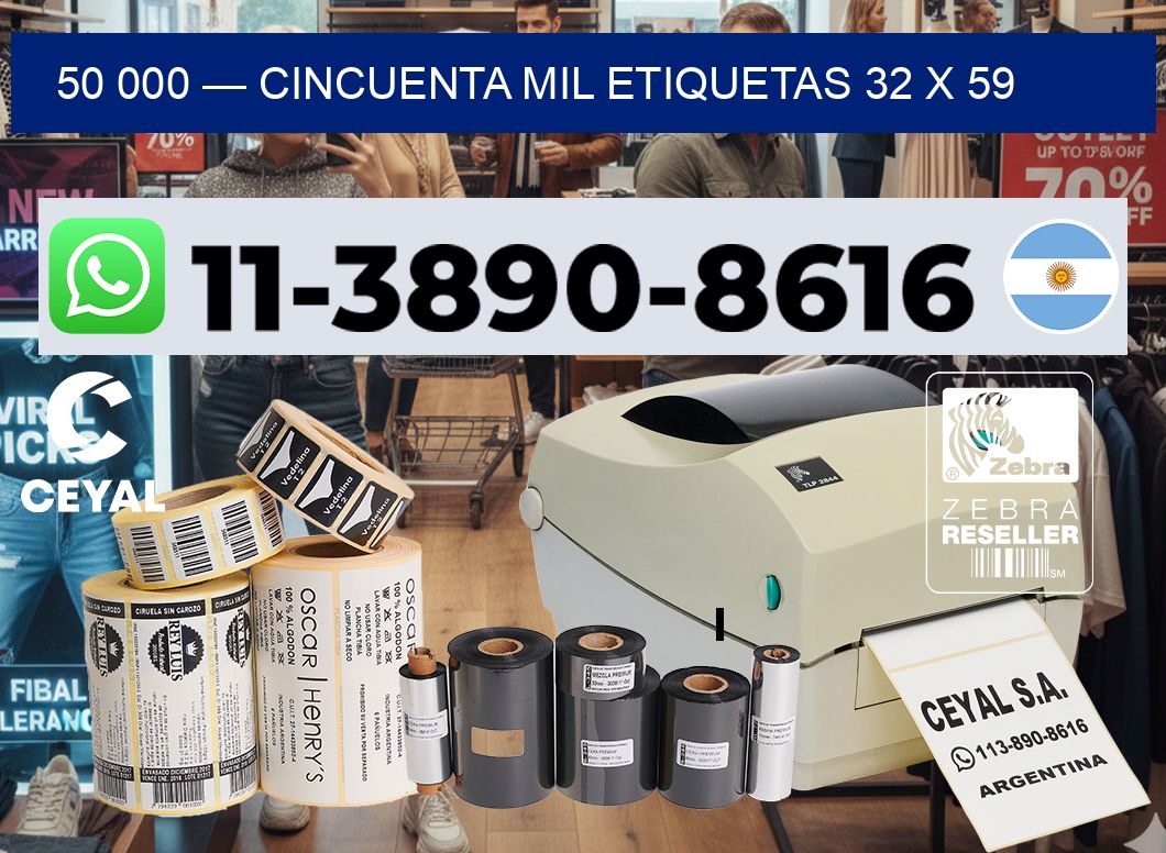 50 000 — cincuenta mil etiquetas 32 x 59
