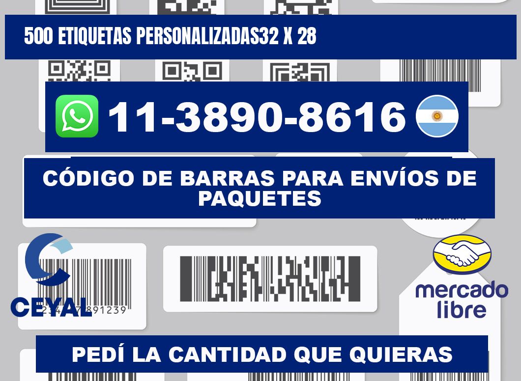 500 ETIQUETAS PERSONALIZADAS32 x 28