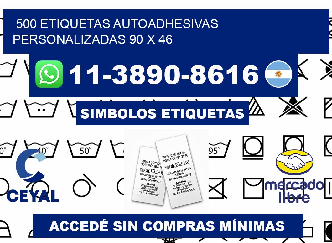 500 Etiquetas autoadhesivas personalizadas 90 x 46