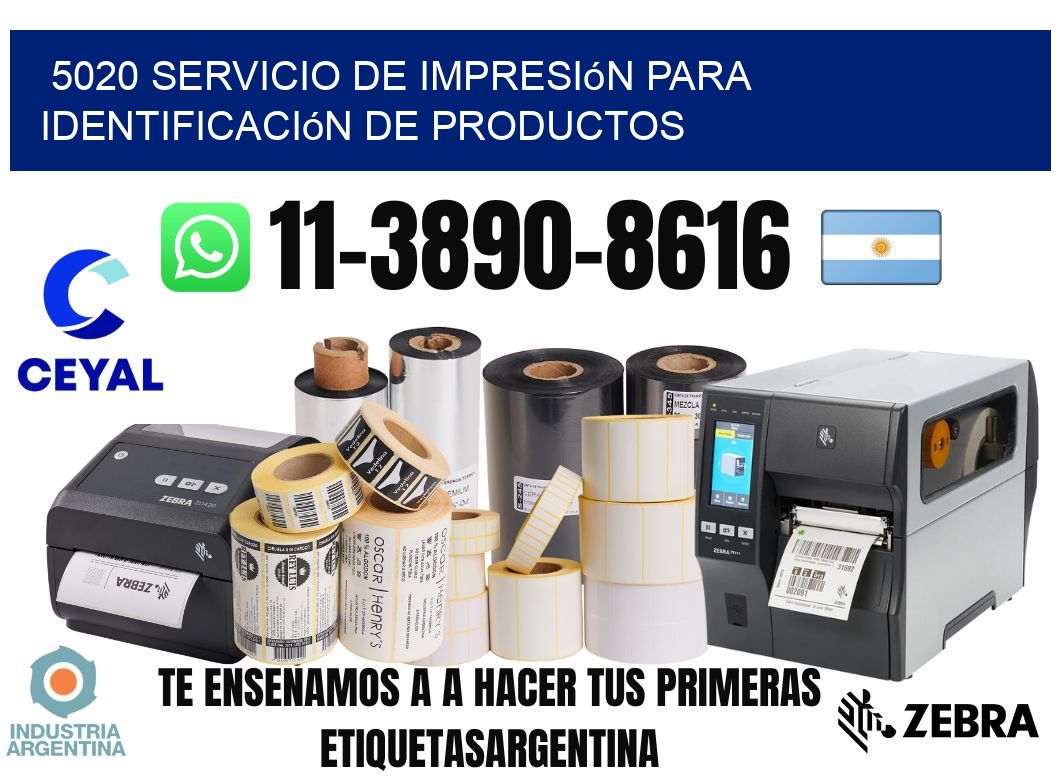 5020 Servicio de impresión para identificación de productos