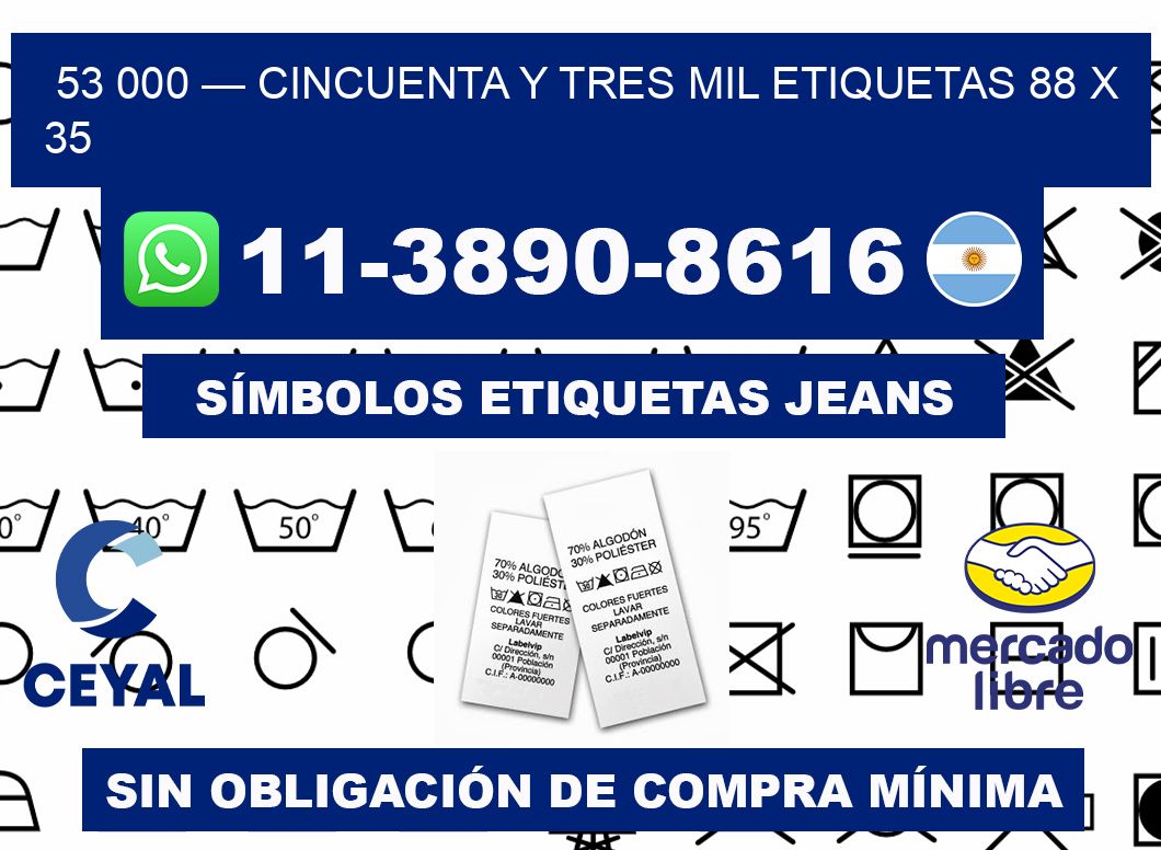 53 000 — cincuenta y tres mil etiquetas 88 x 35