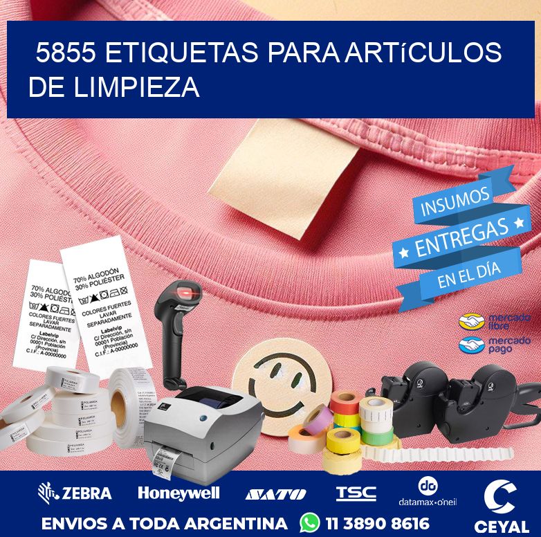 5855 Etiquetas para artículos de limpieza