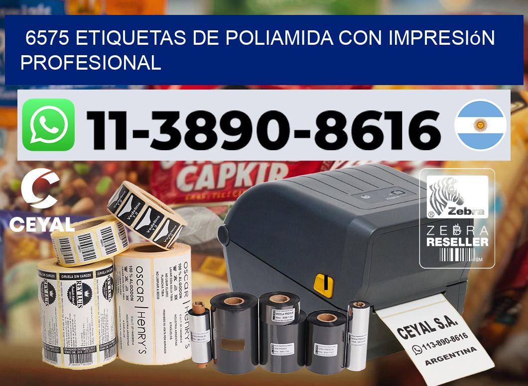 6575 Etiquetas de poliamida con impresión profesional