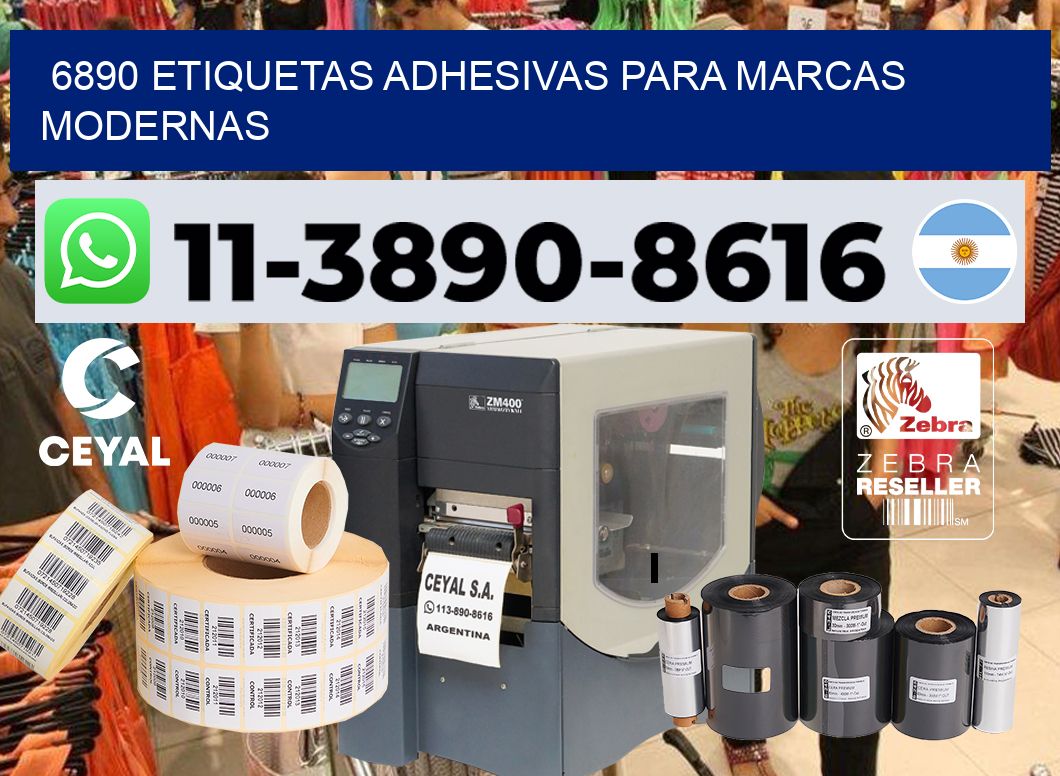 6890 Etiquetas adhesivas para marcas modernas