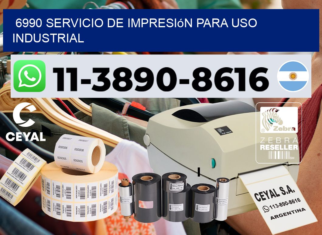 6990 Servicio de impresión para uso industrial