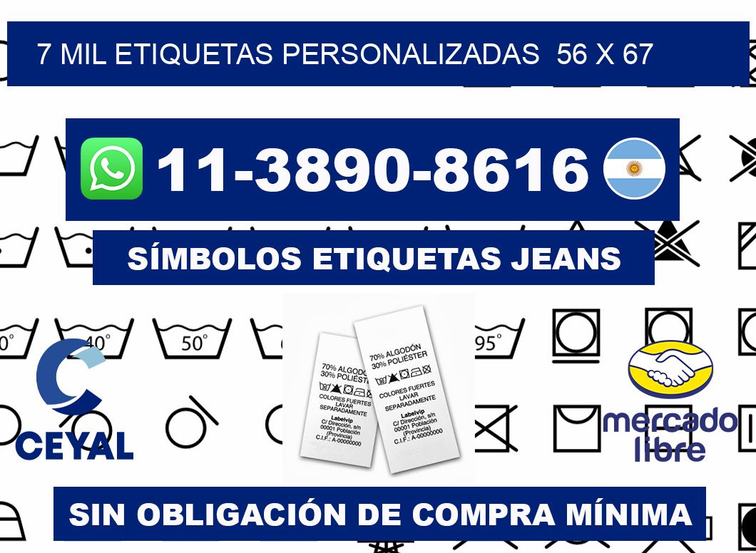 7 mil etiquetas personalizadas  56 x 67